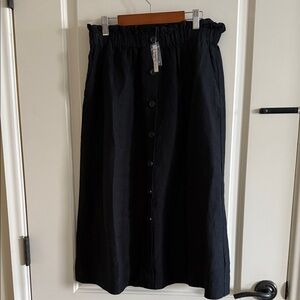 Madewell Black Button-Down Midi Skirt